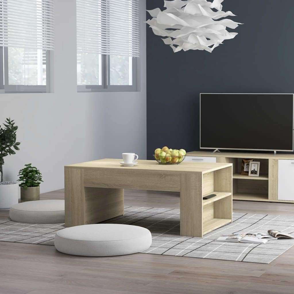 White Chipboard Coffee Table Storage Cabinet X4734