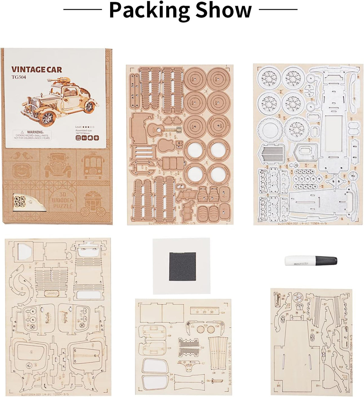 Vintage Car 3D Wooden Puzzle Model Kit U99262