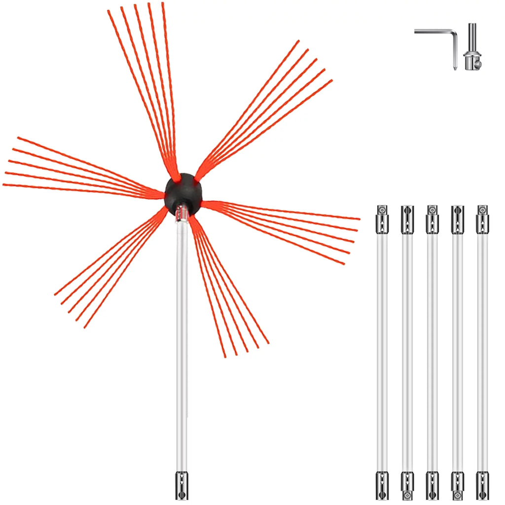 20ft 6 Rods Rotary Chimney Brush Kit X61038