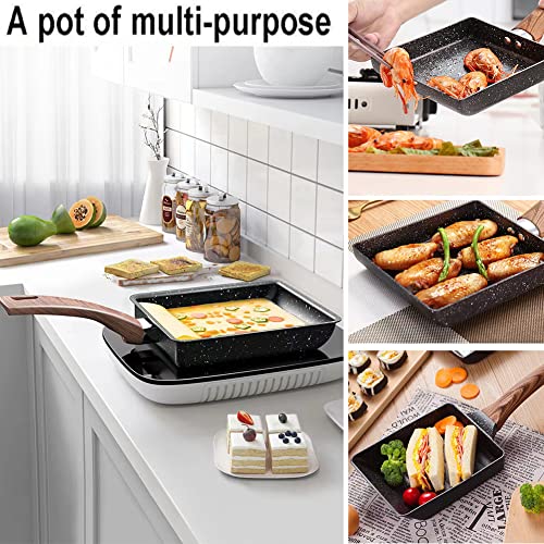 Nonstick Square Frying Pan 6.3 x 7.8 inch Black O71290