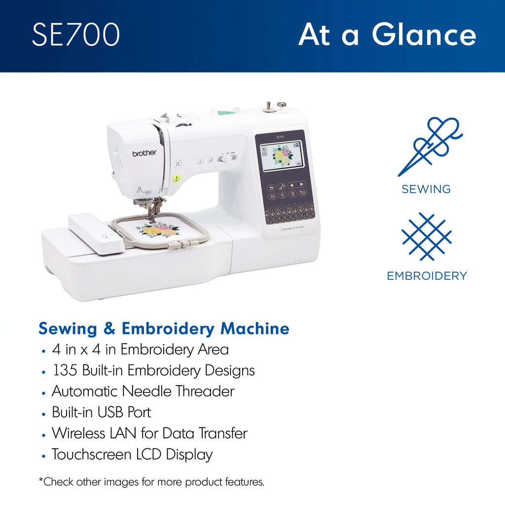 Computerized Sewing & Embroidery Machine with Built-in Designs & Wireless Connectivity L658622