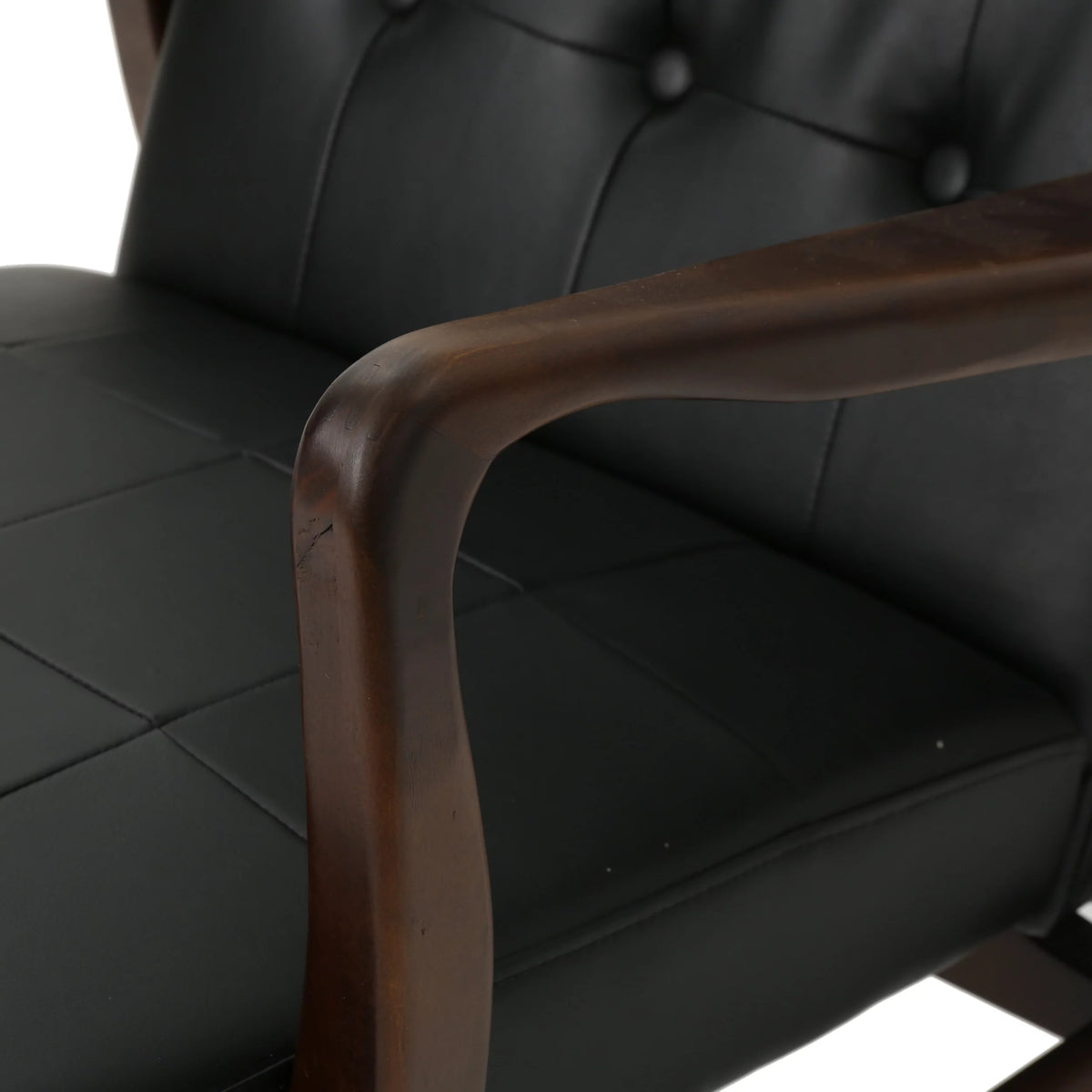 Mid Century Modern Faux Leather Club Chair with Wood Frame Y9102