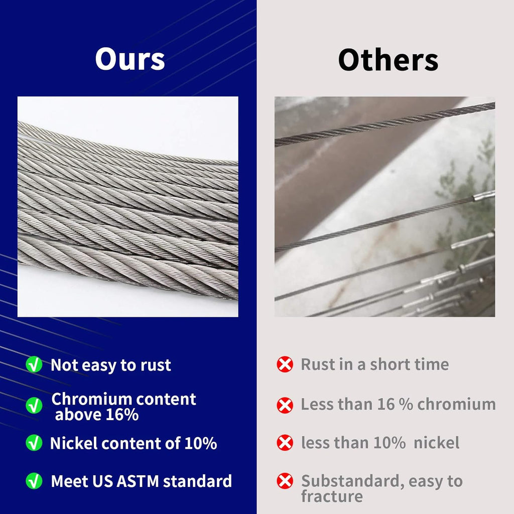1/8 T316 Stainless Steel Cable 600FT Wire Rope X63382