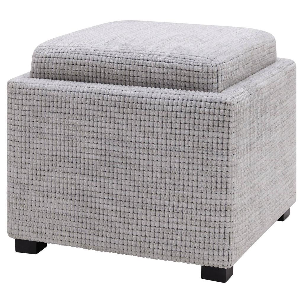 Fabric Storage Ottoman with Tray E386923