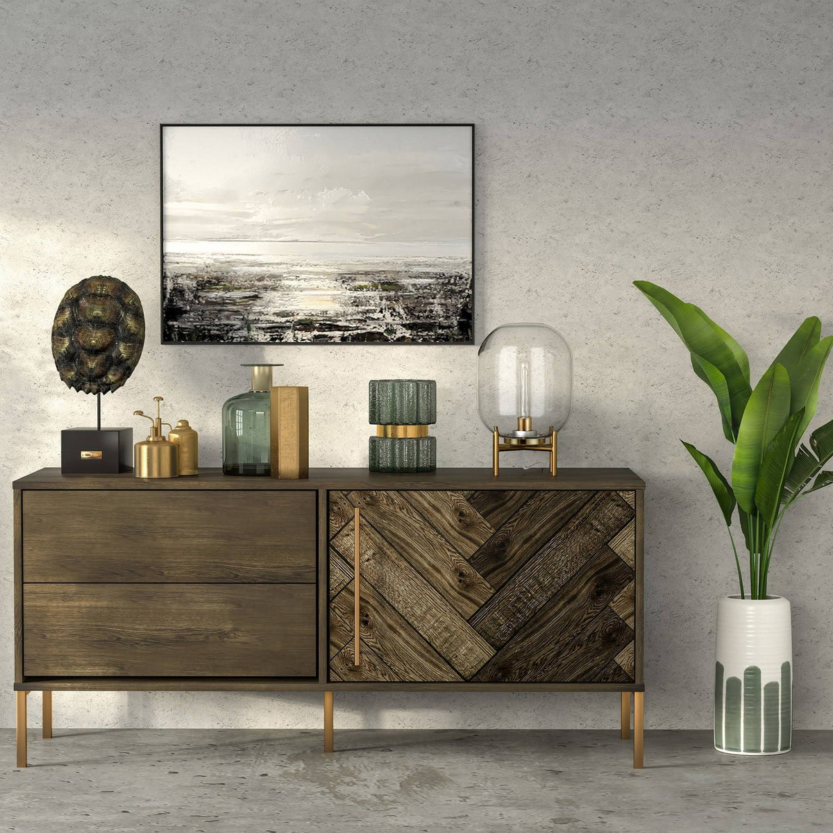 Clear Glass Globe Table Lamp L947976