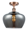 Antique Copper Large 1 Light Semi-Flush Mount E2524