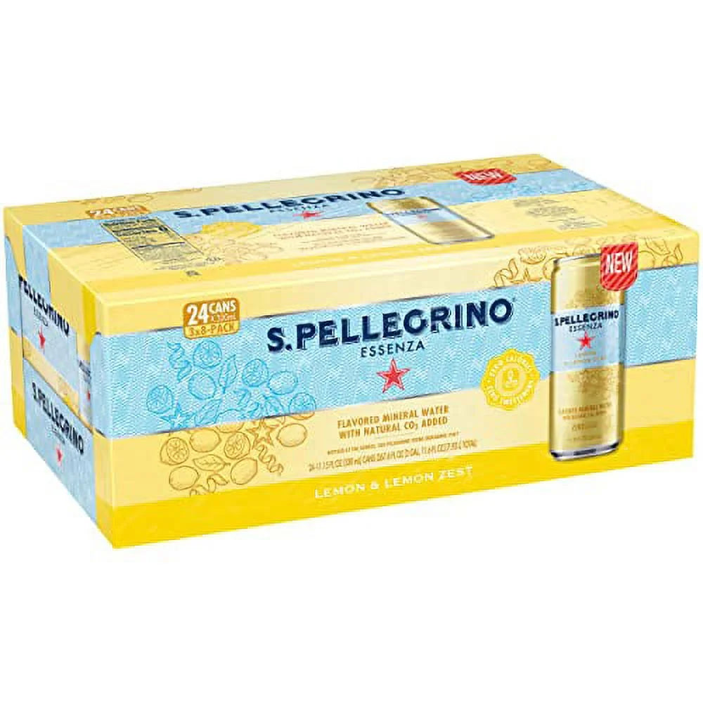 Lemon Zest Flavored Mineral Water, 11.15 fl oz. Cans (24 Count) D734