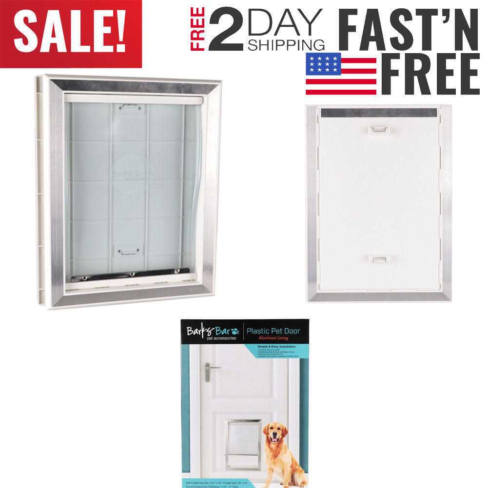 Large Plastic Dog Door with Aluminum Lining L30412