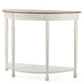 Antique White and Natural Console Table M62434