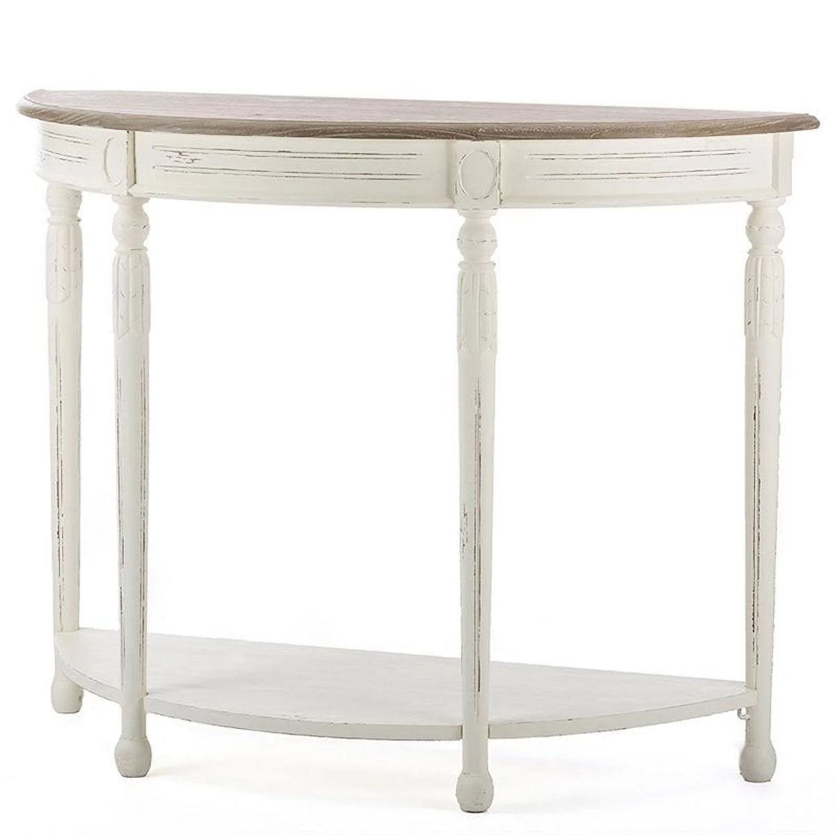 Antique White and Natural Console Table M62434
