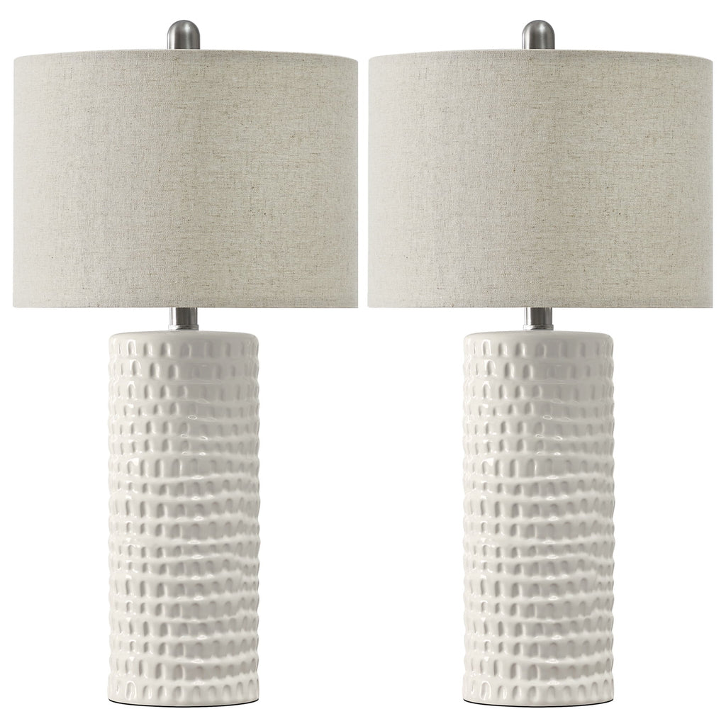 Ceramic Table Lamps Set of 2 White 24.5" Q57030