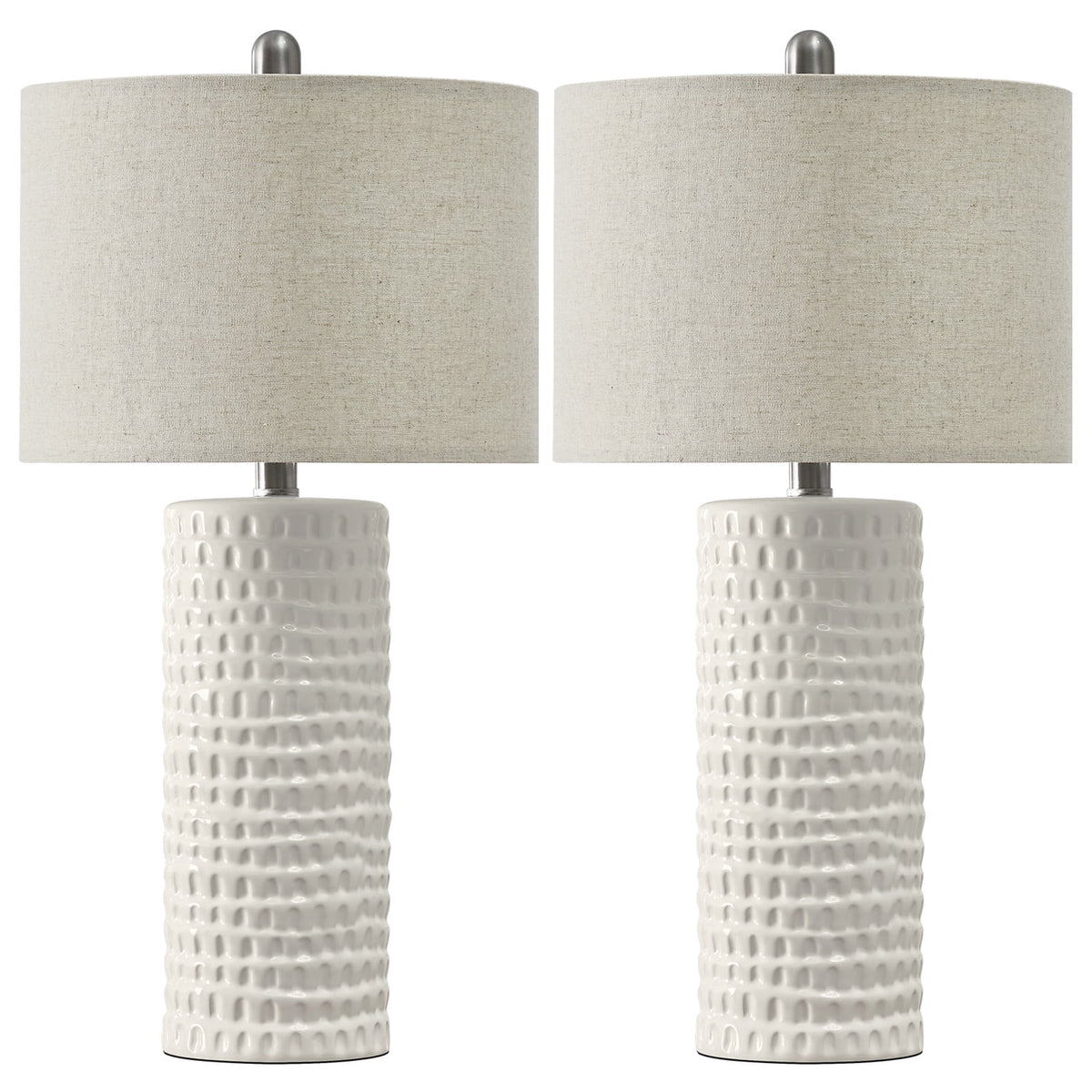 Ceramic Table Lamps Set of 2 White 24.5" Q57030