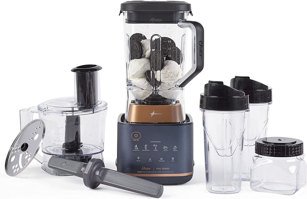 Kitchen System with XL 9-Cup Tritan Jar, Food Processor, 2 Blend-n-Go Cups, Mini Jar and Tamper Tool, Dark Blue C825