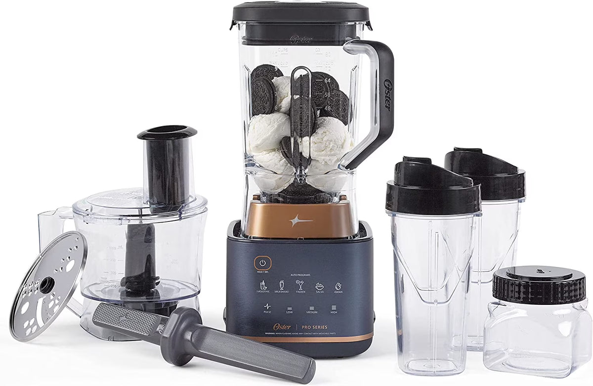 Kitchen System with XL 9-Cup Tritan Jar, Food Processor, 2 Blend-n-Go Cups, Mini Jar and Tamper Tool, Dark Blue C825