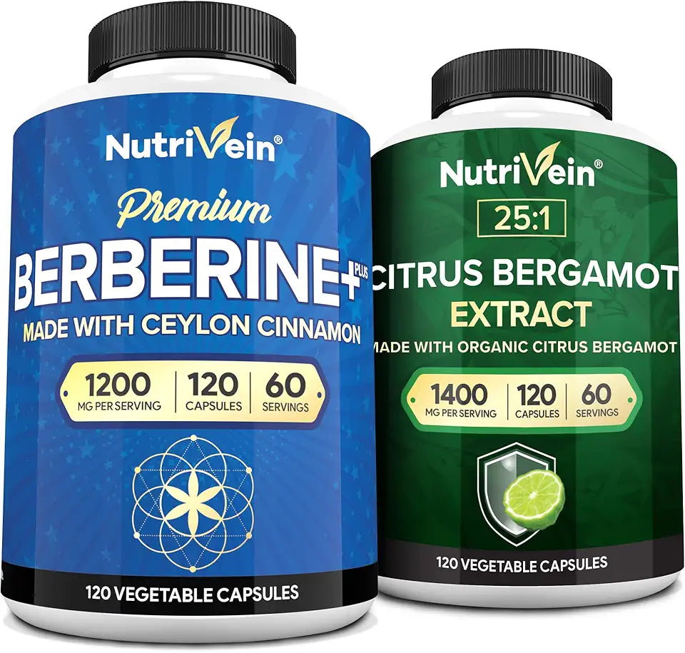Berberine HCL 1200mg & Citrus Bergamot Extract 1400mg 120 Capsules B841868