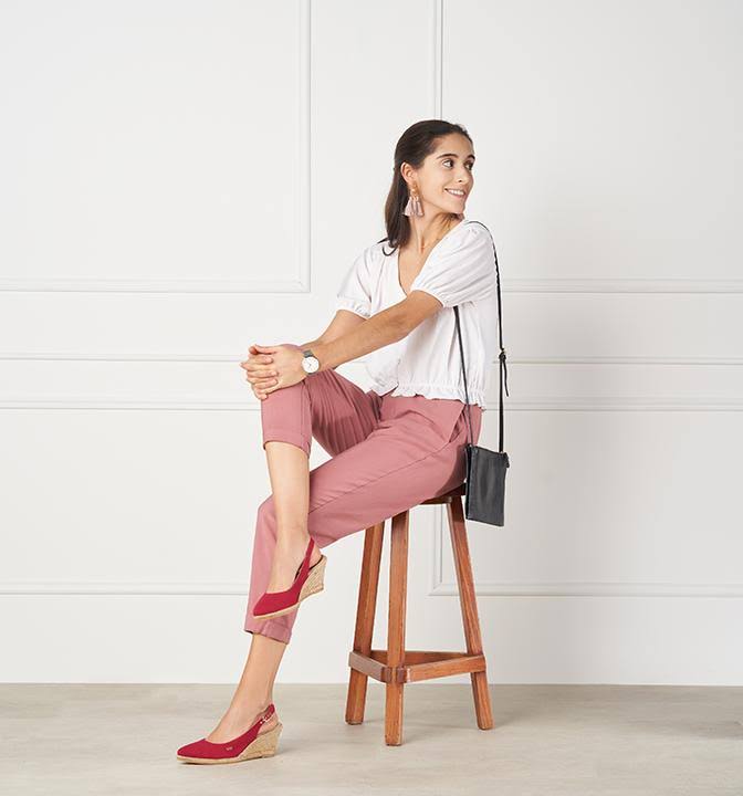 Suede Slingback Buckle Wedges Z6484