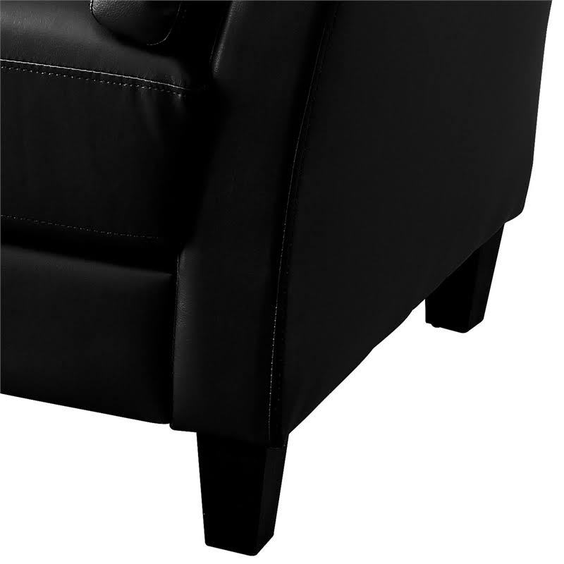 Black Tufted Faux Leather Accent Chair K689871