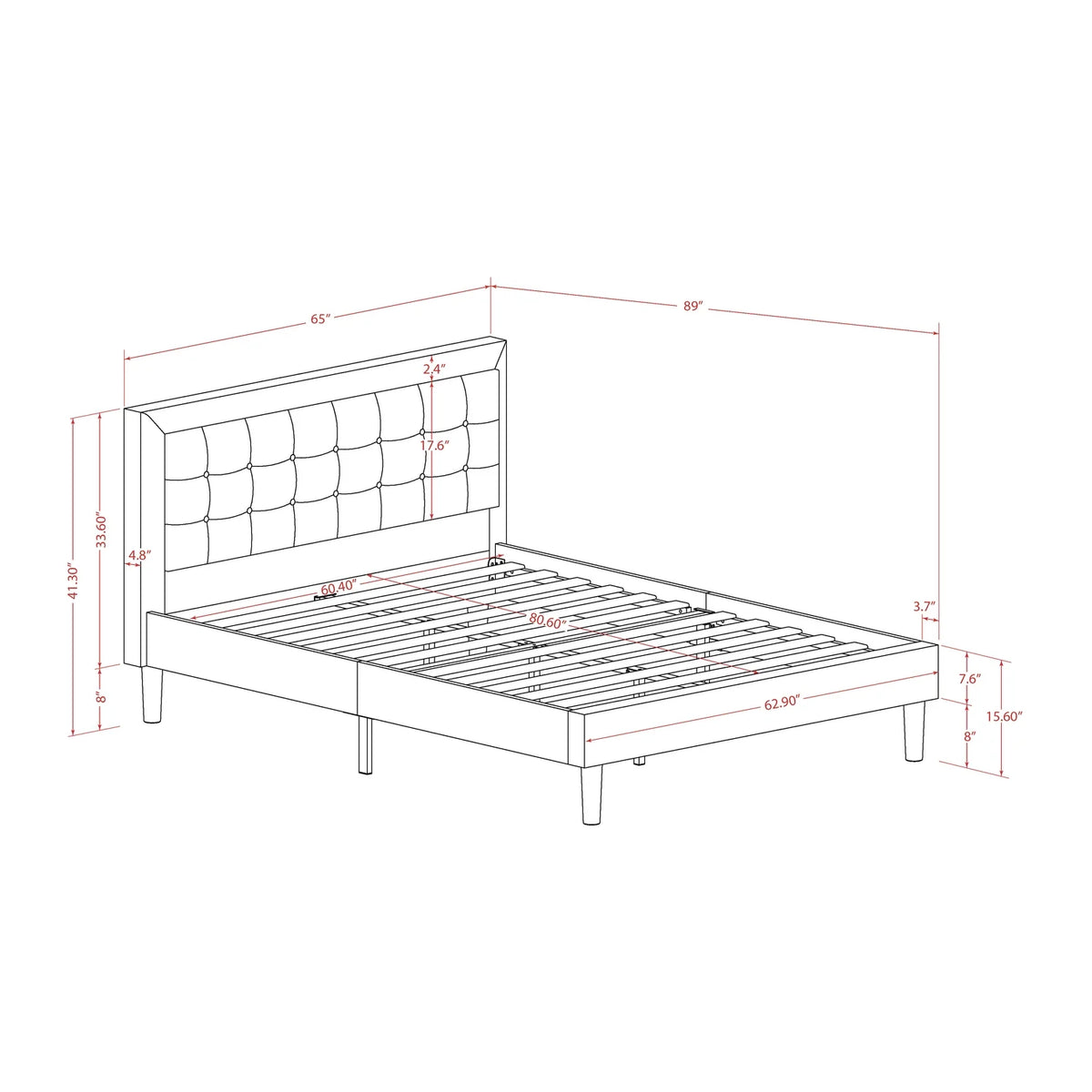 3-piece Wood Queen Bedroom Set O518