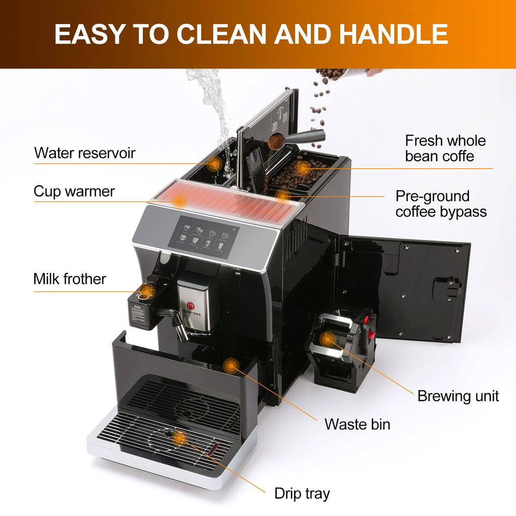 Black Super automatic Espresso Coffee Machine Y98466