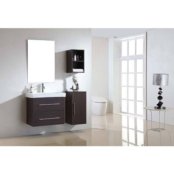 Walnut Finish Wall Mounted Cabinet with Shelf S3220