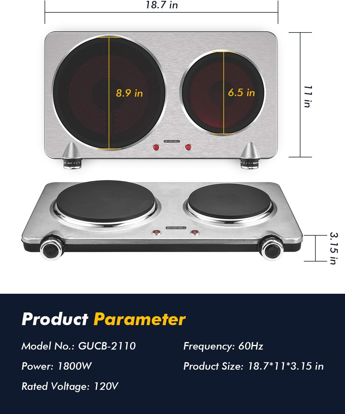 Portable Ceramic Infrared Cooktop C1849