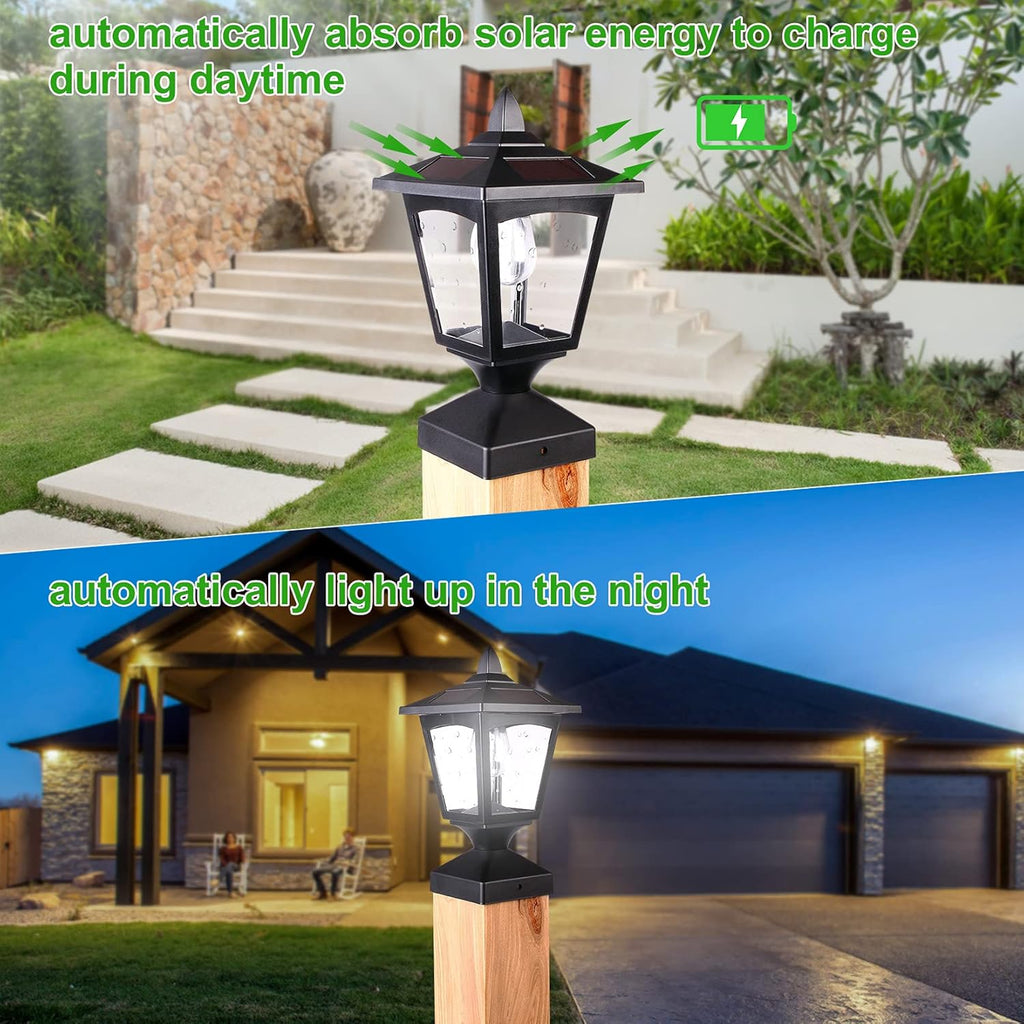 Black 15 Lumens Solar Post Lights (2 Pack) Z618112