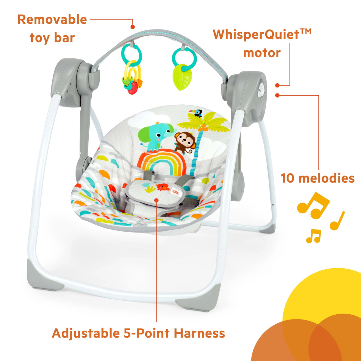 Portable Compact Baby Swing with Toys Q633