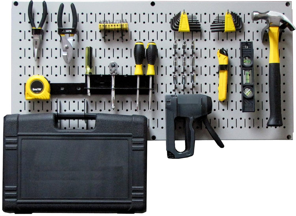 Red Pegboard Pack of 2 Metal Wall-Mounted Pegboard Tool Storage Unit U229