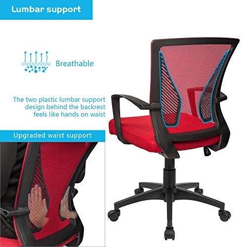 Black Ergonomic Mesh Office Chair with Armrest H231