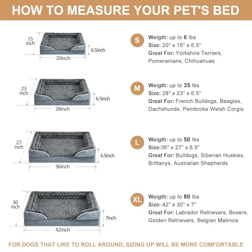 Orthopedic XL Dog Bed with Washable Removable Cover and Non-Slip Bottom E661921