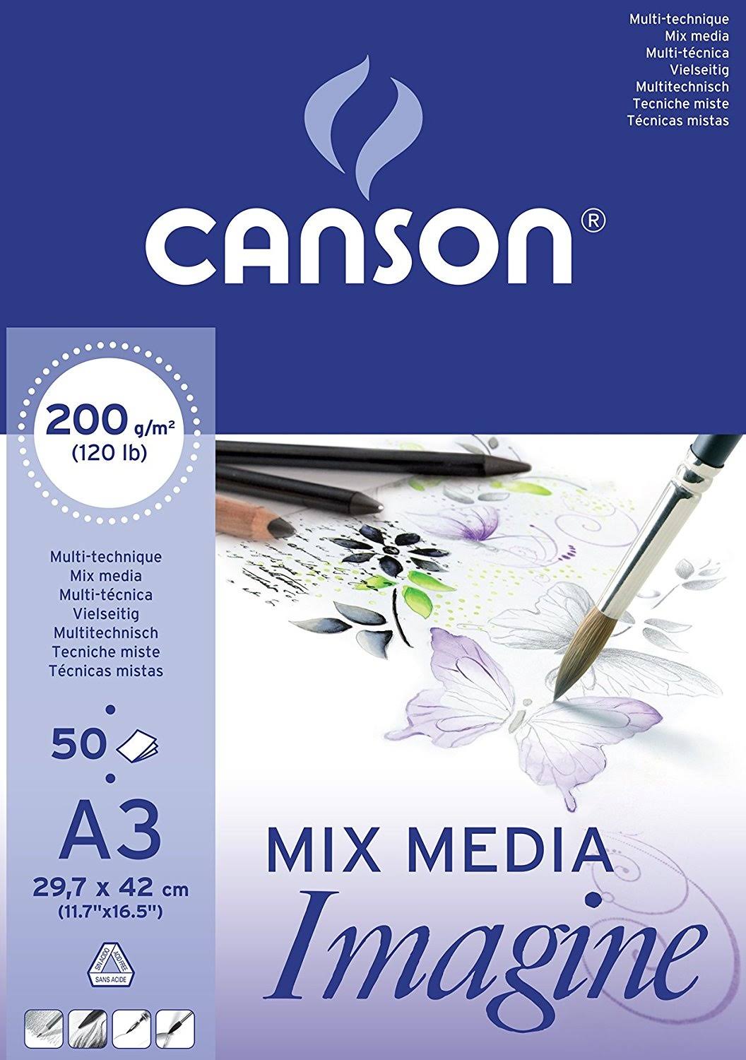 A3 200GSM Mixed Media Paper Pad 50 Sheets I920097