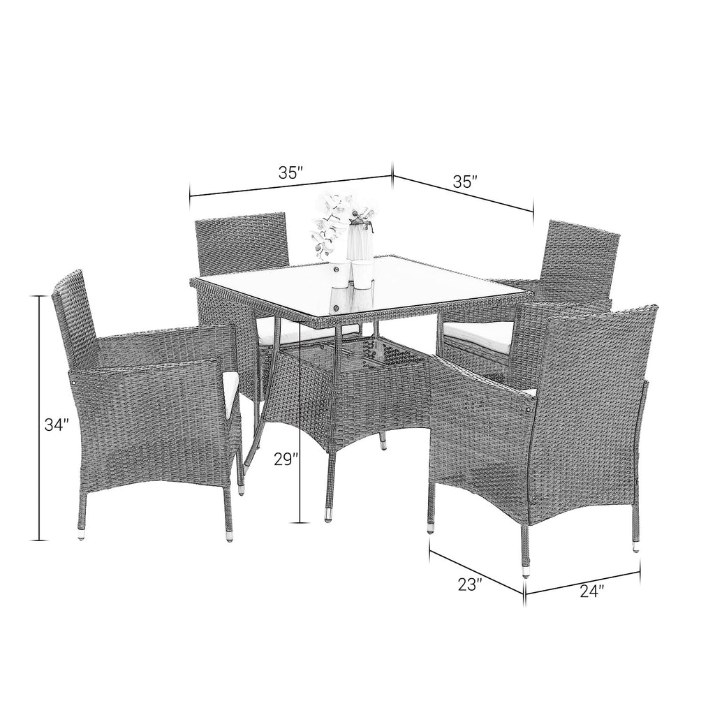 5 Piece Outdoor Wicker Patio Dining Set Z4270