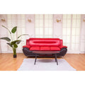 Red & Black Leatherette Sofa Set Q788