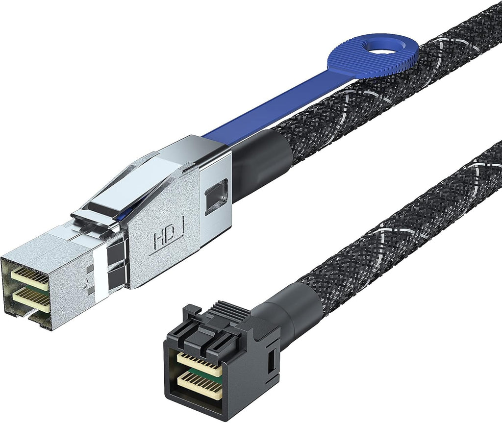External Mini SAS HD SFF-8644 to QSFP Hybrid SAS Cable, 30AWG, 2-m Pack of 2 H453