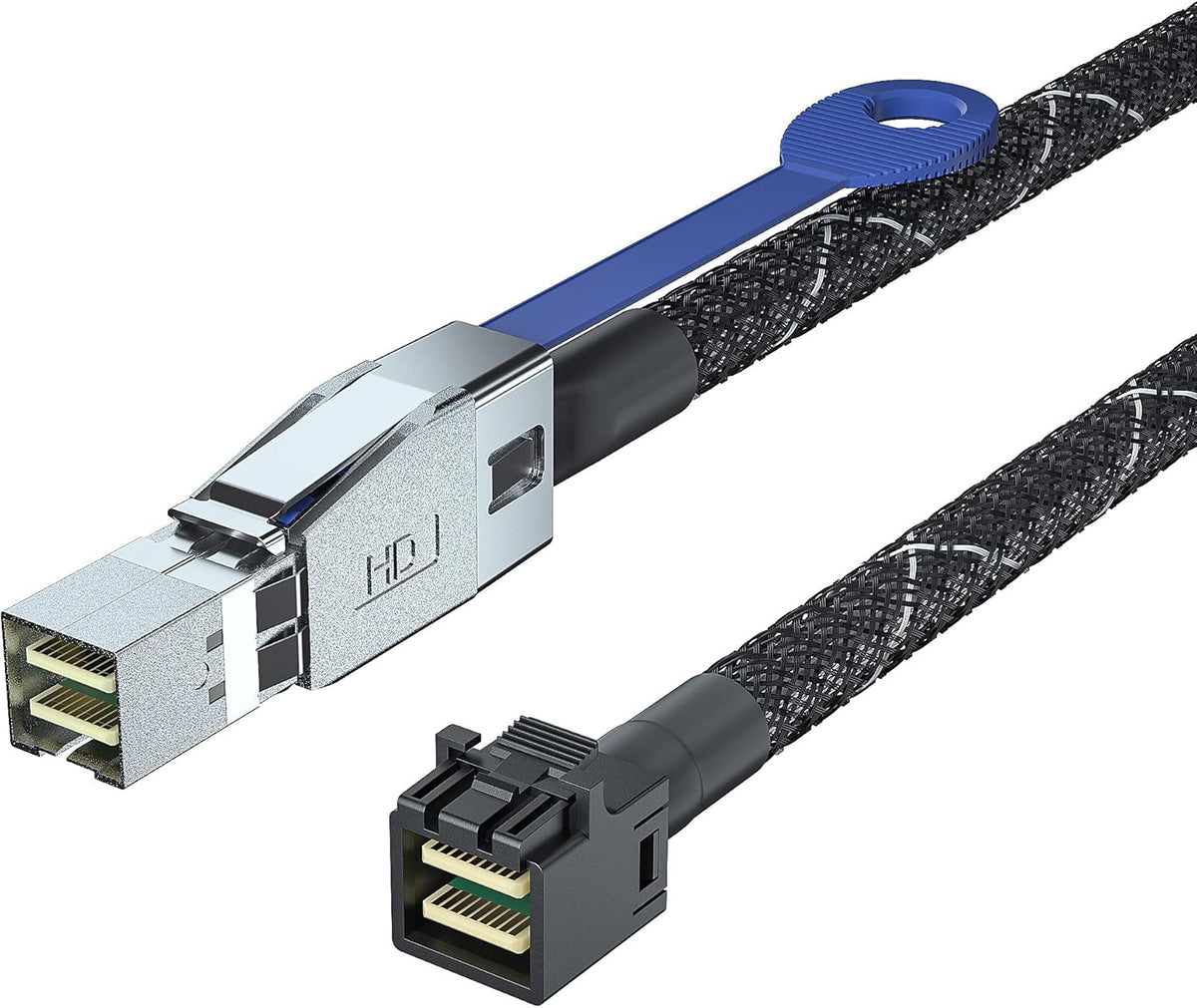 External Mini SAS HD SFF-8644 to QSFP Hybrid SAS Cable, 30AWG, 2-m Pack of 2 H453