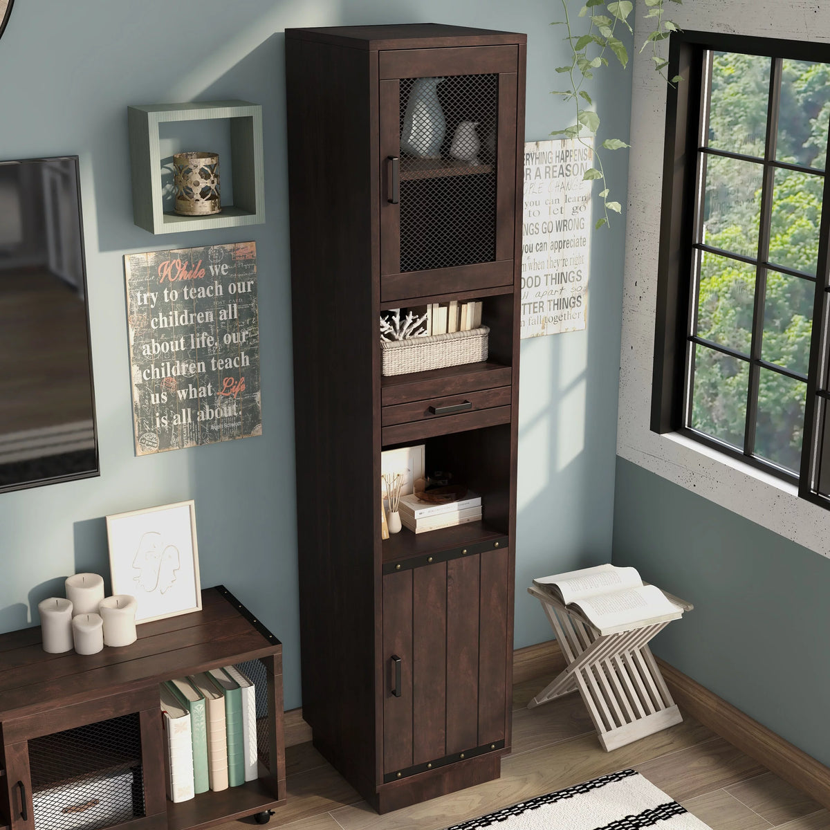 Walnut Multi-Storage TV Tower B585