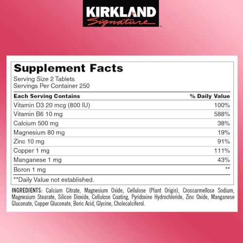 Calcium Citrate Magnesium and Zinc, 500 Tablets D69101