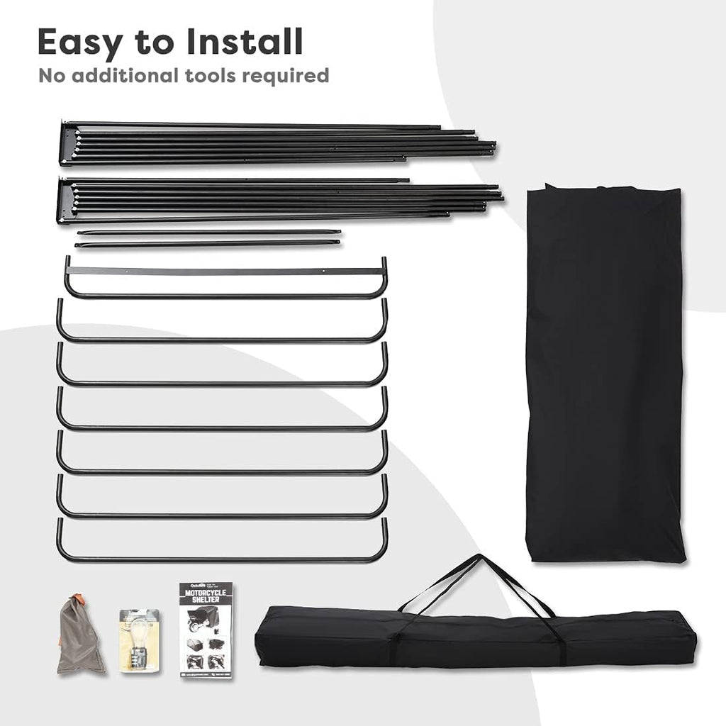 Heavy Duty Motorcycle Storage Shelter Shed Cover Tent with Carry Bag I680448