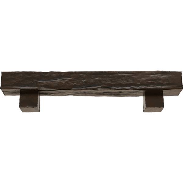 Burnished Mahogany Faux Wood Fireplace Mantel Kit with Alamo Corbels V814676