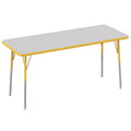 Gray/Yellow Rectangle T-Mold Adjustable Activity Table with Standard Swivel I21396
