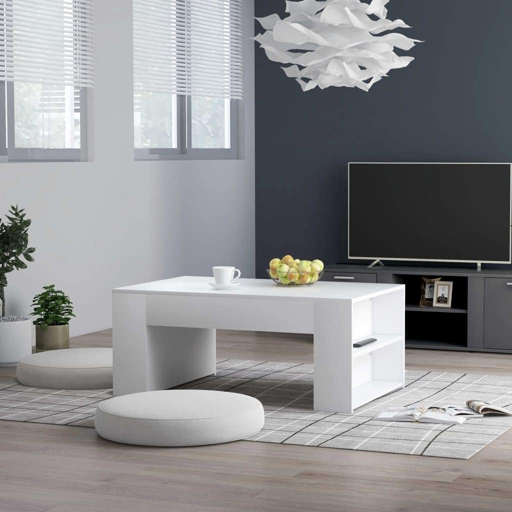 White Chipboard Coffee Table Storage Cabinet X4734