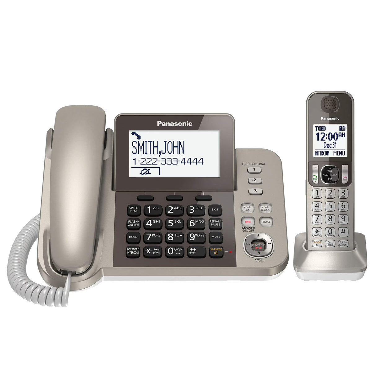 Champagne Gold Corded / Cordless Dect Landline Telephone H734