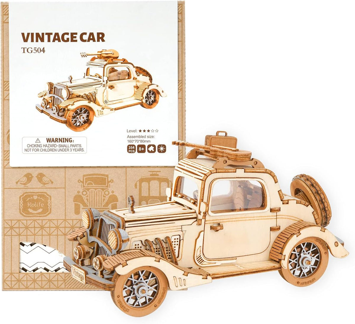 Vintage Car 3D Wooden Puzzle Model Kit U99262