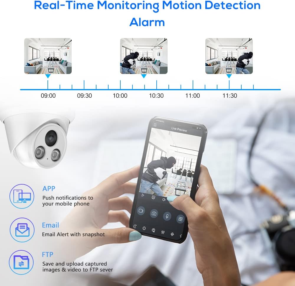 8MP PoE IP Turret Camera with Built-in Mic L254