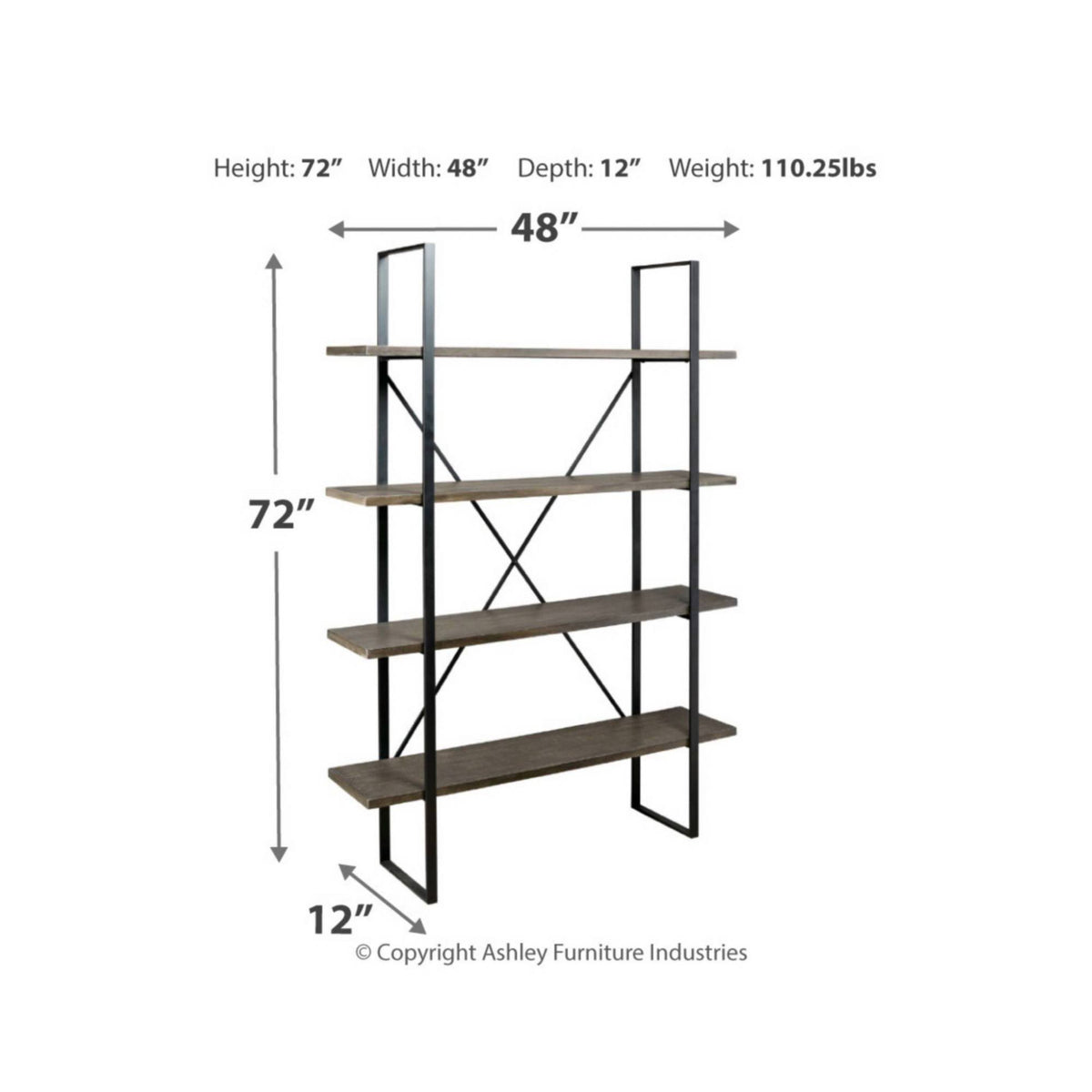 Black Gray Bookcase O409293