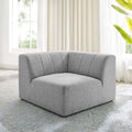 Light Gray Upholstered Fabric Corner Chair V3286
