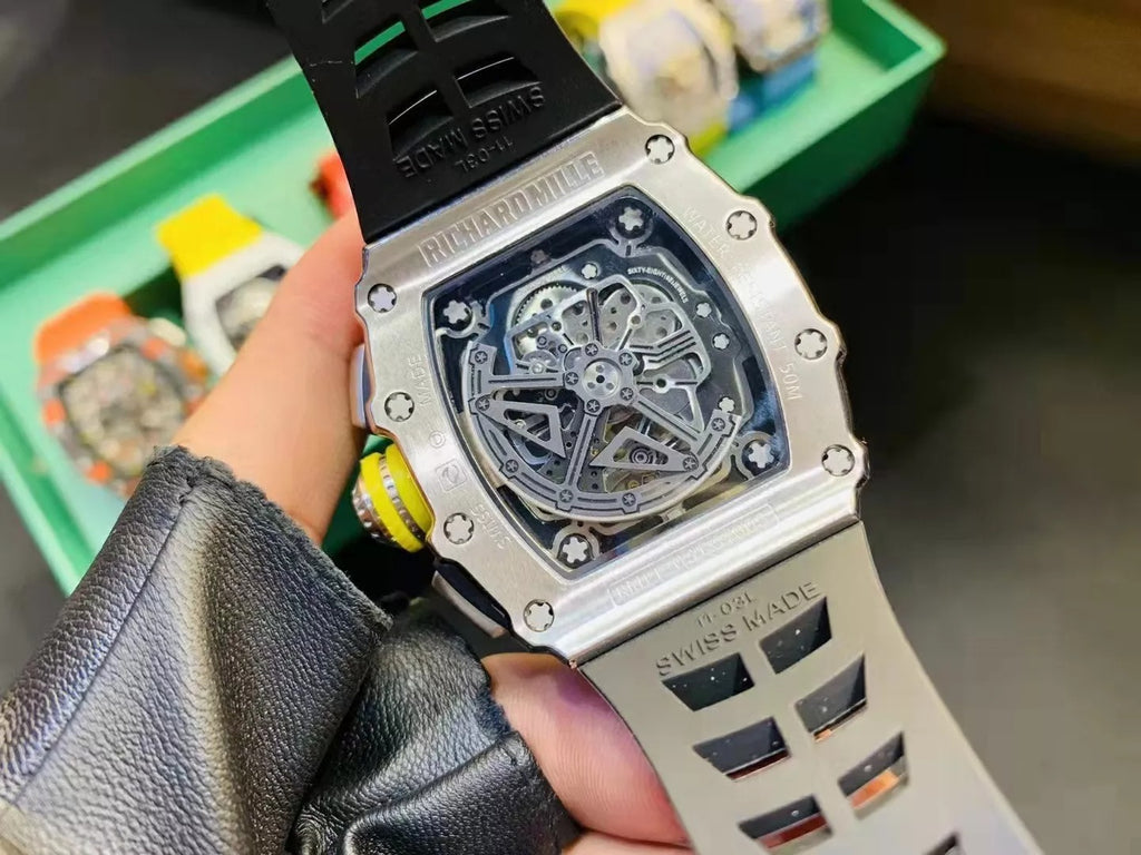 Skeleton Dial White Bezel Black Rubber Strap K905989
