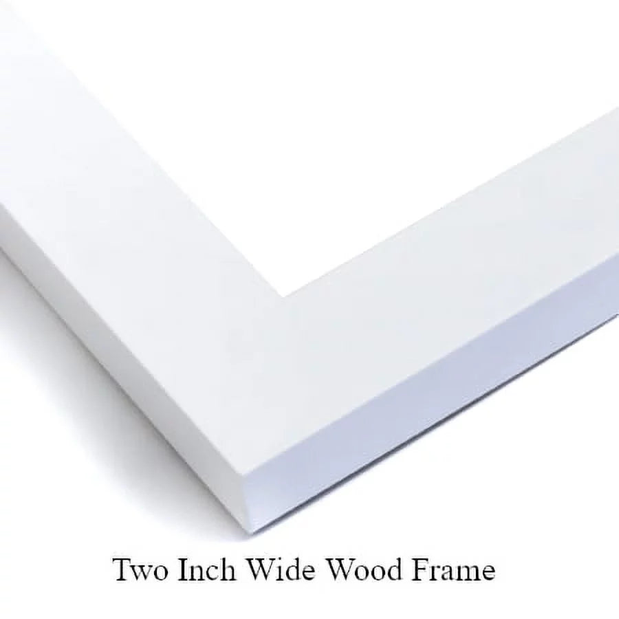 White Modern Wood Framed Art Print J18836