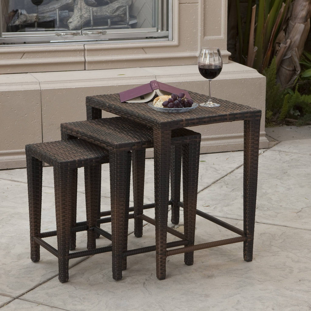 Wicker Nested Side Tables (Set of 3) S508334