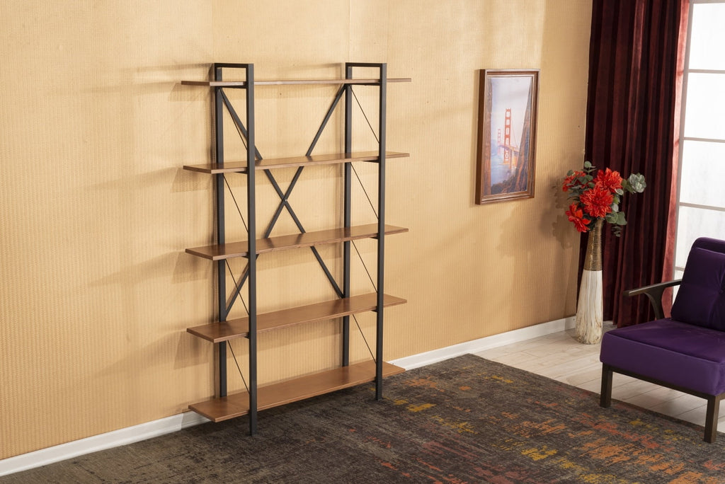 5 Tier Solid Wood Bookcase Z4342